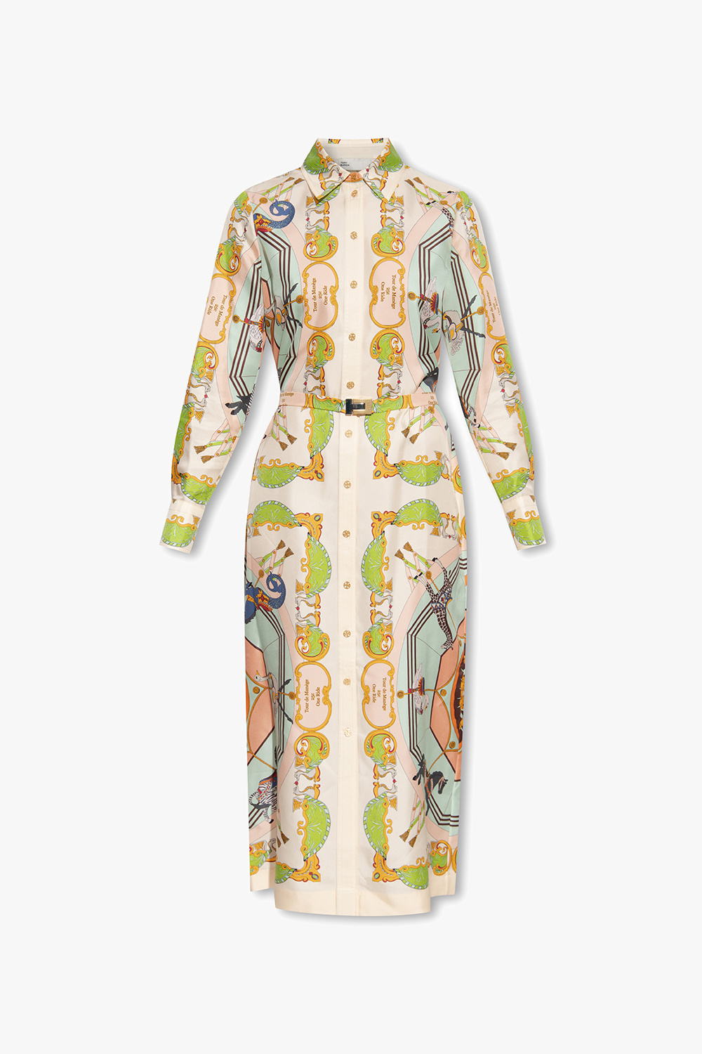 トップス TORY BURCH Sophia Dress Golden CREST Tory Burch Golden Crest Sophia Shirt Dress 2 Long Sleeve